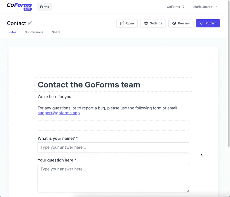 GoForms - Easy, Fast, Reliable, and Free Form Builder.